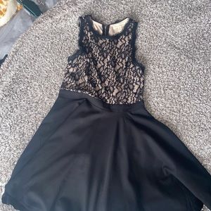 Black mini dress with lace